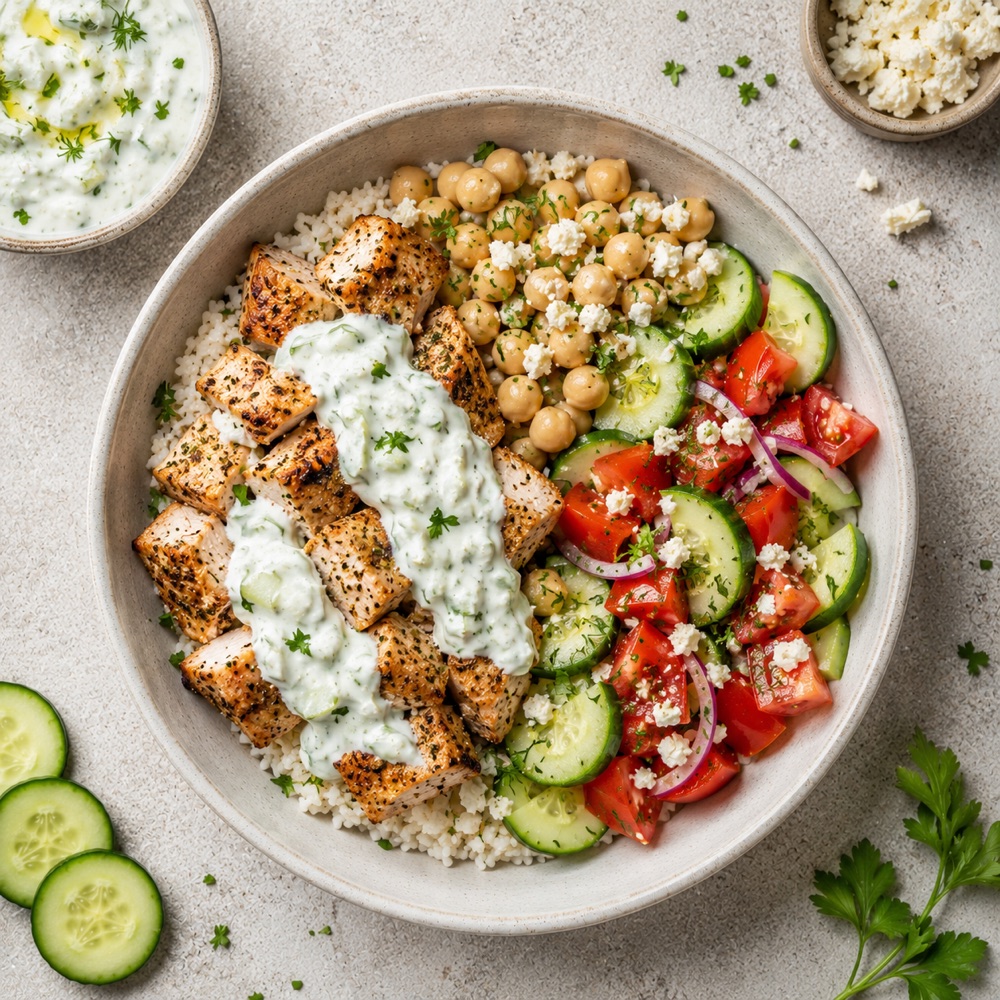 Greek Chicken Gyro Bowls