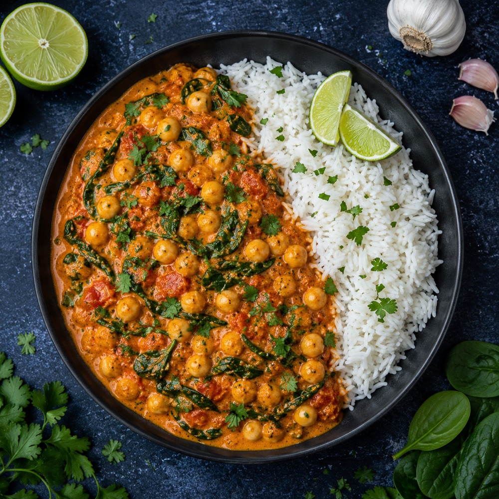Coconut Chickpea Spinach Curry